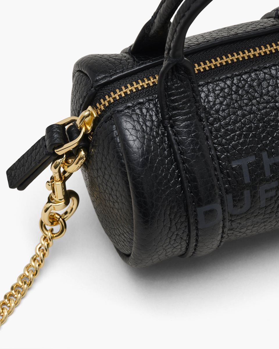 Sac Mini Marc Jacobs The Leather Nano Duffle Crossbody Femme Noir | 386RBOAZY