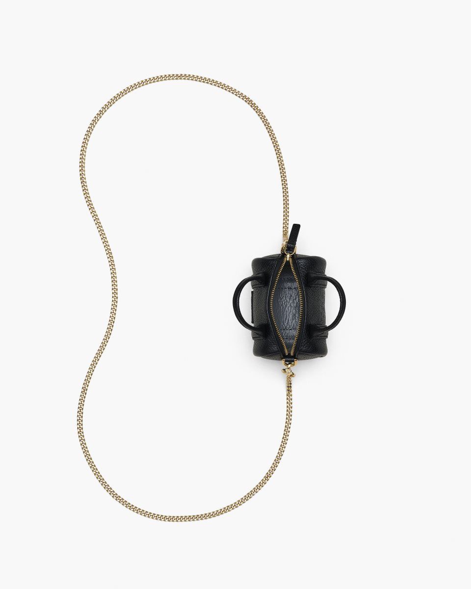 Sac Mini Marc Jacobs The Leather Nano Duffle Crossbody Femme Noir | 386RBOAZY