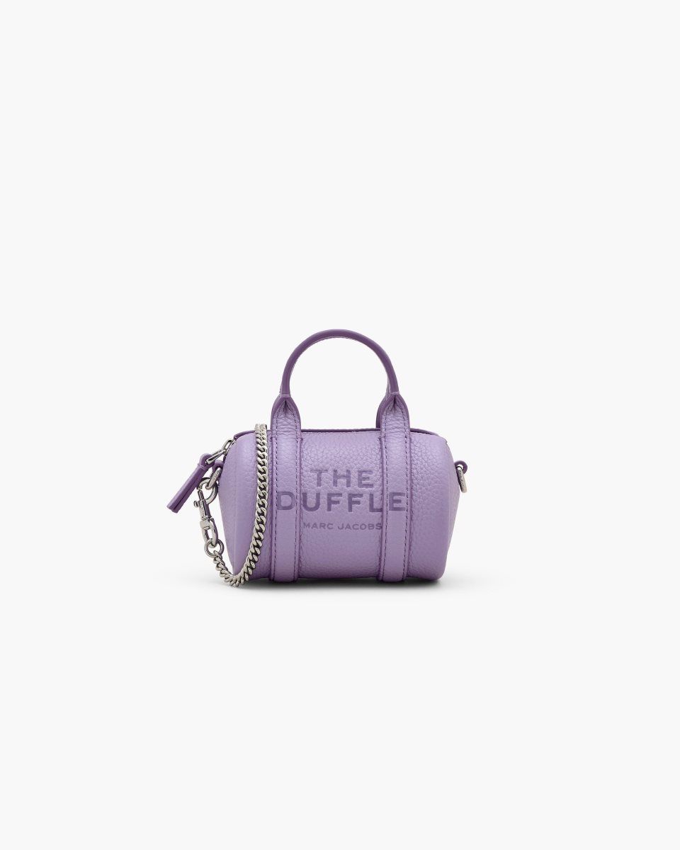 Sac Mini Marc Jacobs The Leather Nano Duffle Crossbody Femme Violette | 023AIWVSK