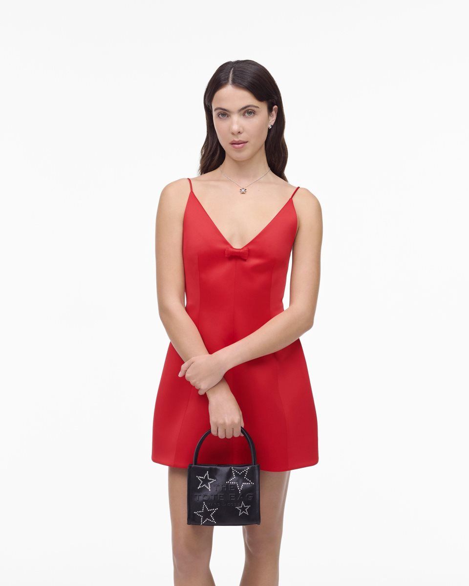 Sac Mini Marc Jacobs The Star Satin Mini Tote Bag Femme Noir | 932VYWHTE