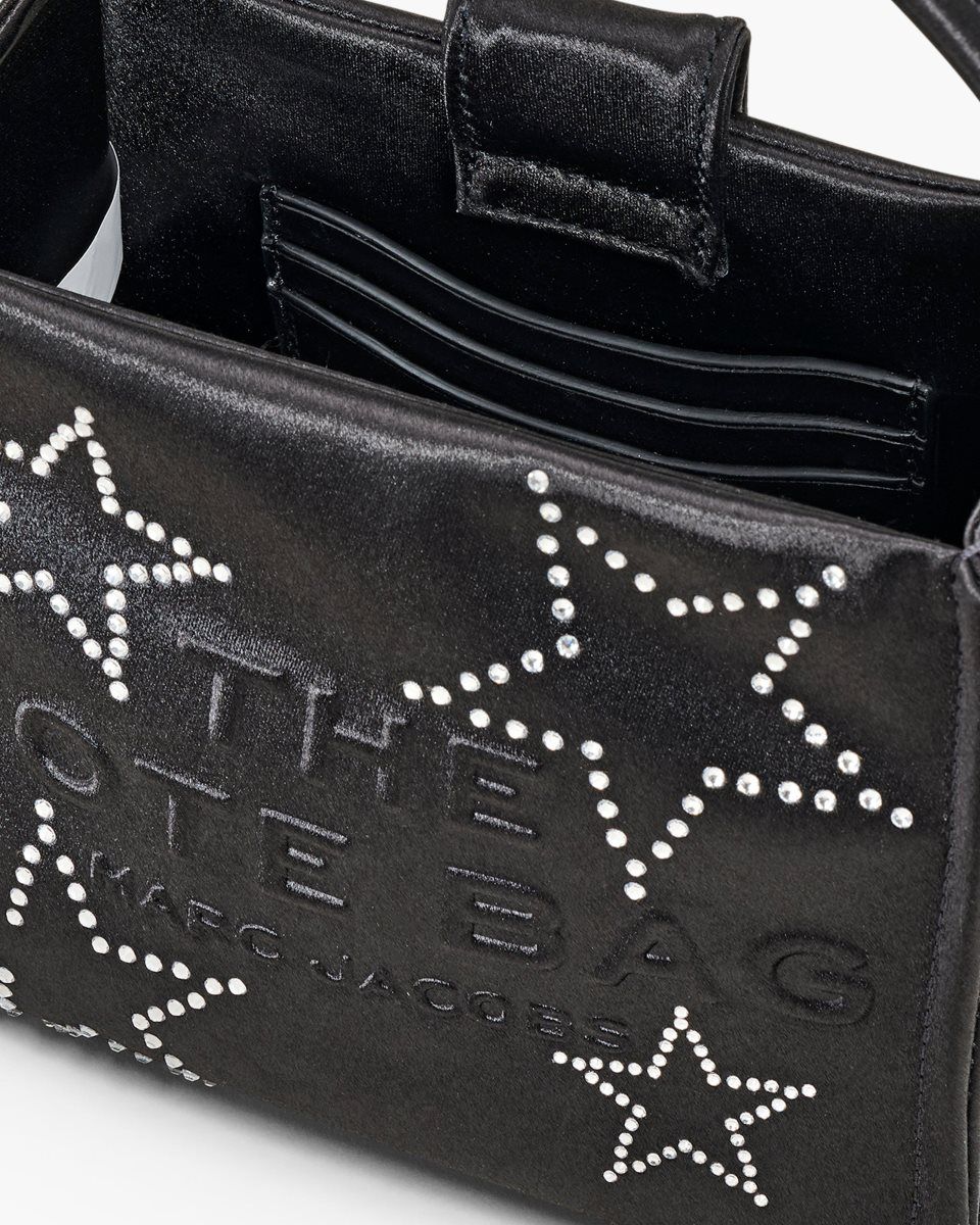 Sac Mini Marc Jacobs The Star Satin Mini Tote Bag Femme Noir | 932VYWHTE