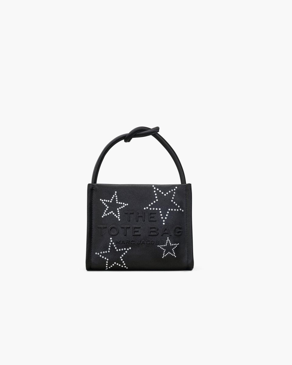 Sac Mini Marc Jacobs The Star Satin Mini Tote Bag Femme Noir | 932VYWHTE