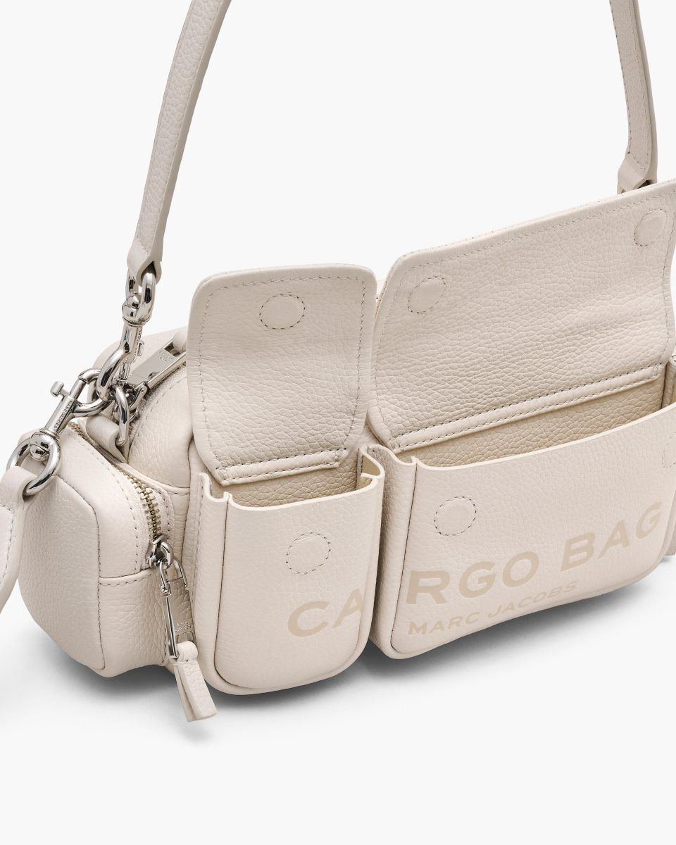 Sac Porté Épaule Marc Jacobs The Leather Cargo Bag Femme Argent | 467SRWVDF
