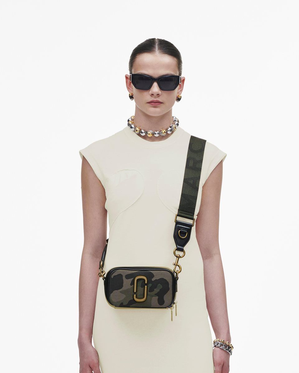 Sac Snapshot Marc Jacobs The Camo Jacquard Snapshot Femme Camouflage Multicolore | 184GORWDN