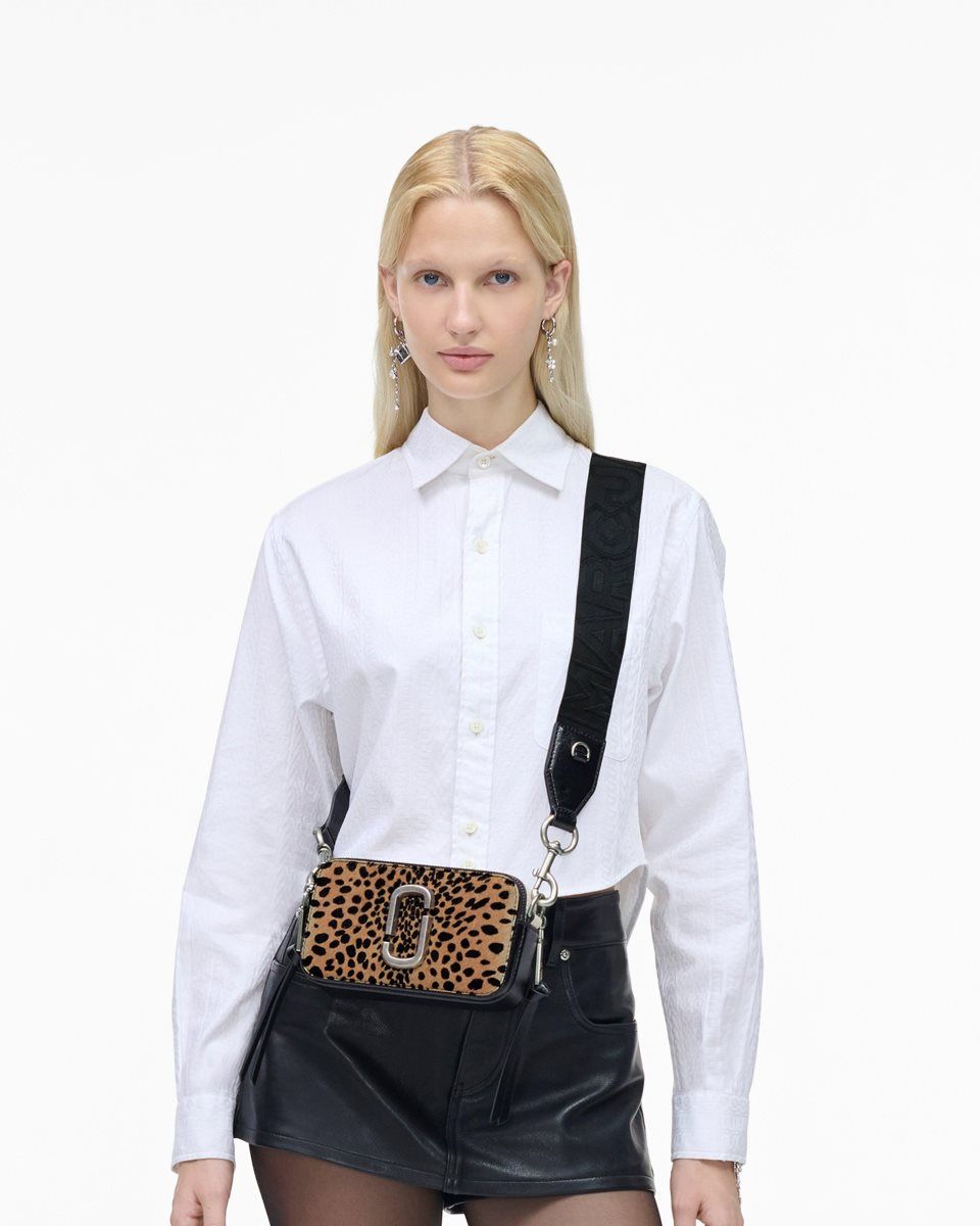 Sac Snapshot Marc Jacobs The Cheetah Haircalf Snapshot Femme Noir Multicolore | 872PQDBJX