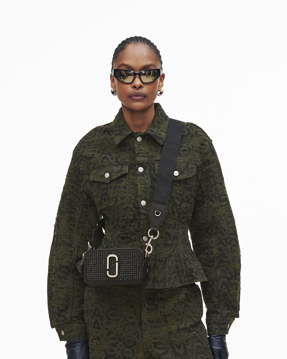 Sac Snapshot Marc Jacobs The Crystal Canvas Snapshot Femme Noir | 385IJCDNQ