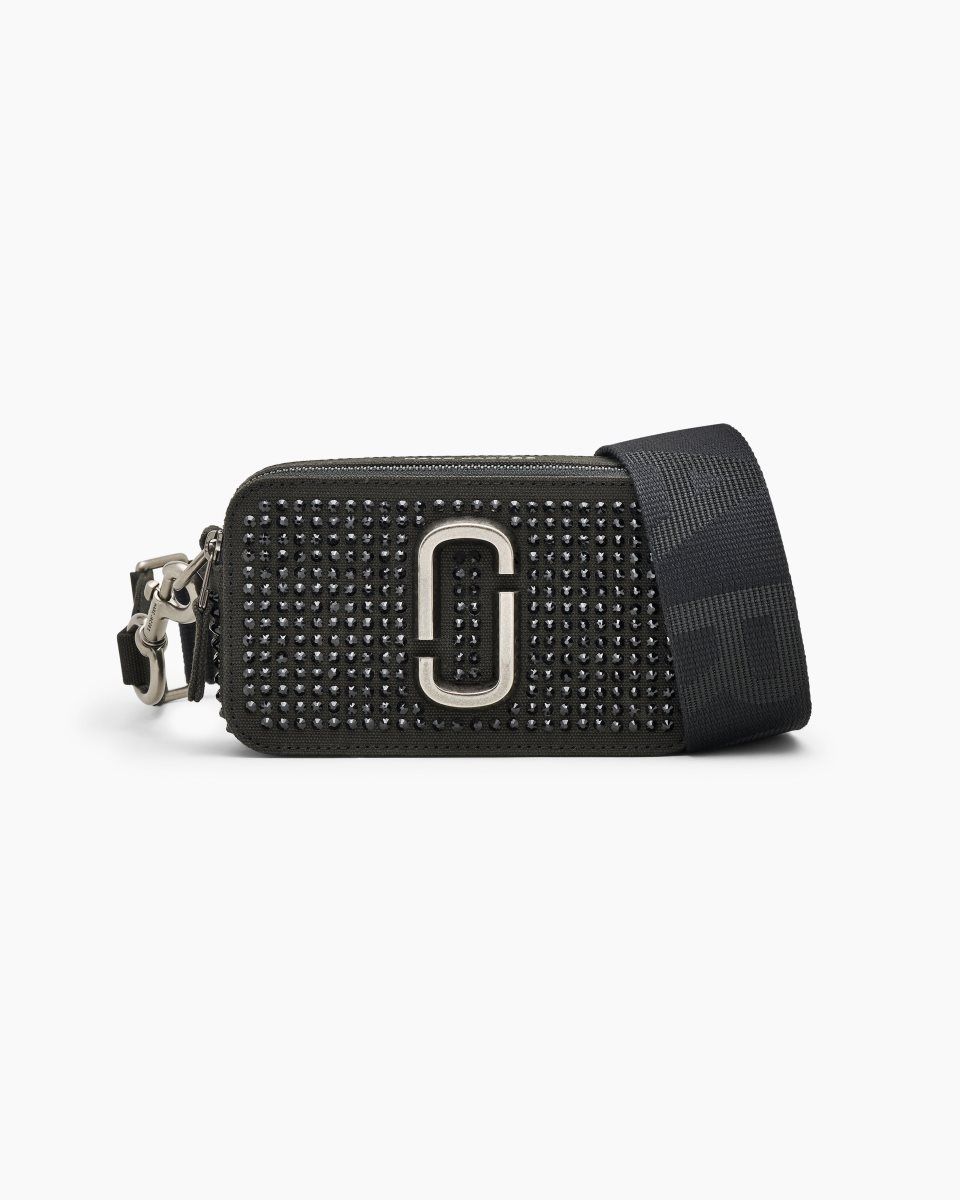 Sac Snapshot Marc Jacobs The Crystal Canvas Snapshot Femme Noir | 385IJCDNQ