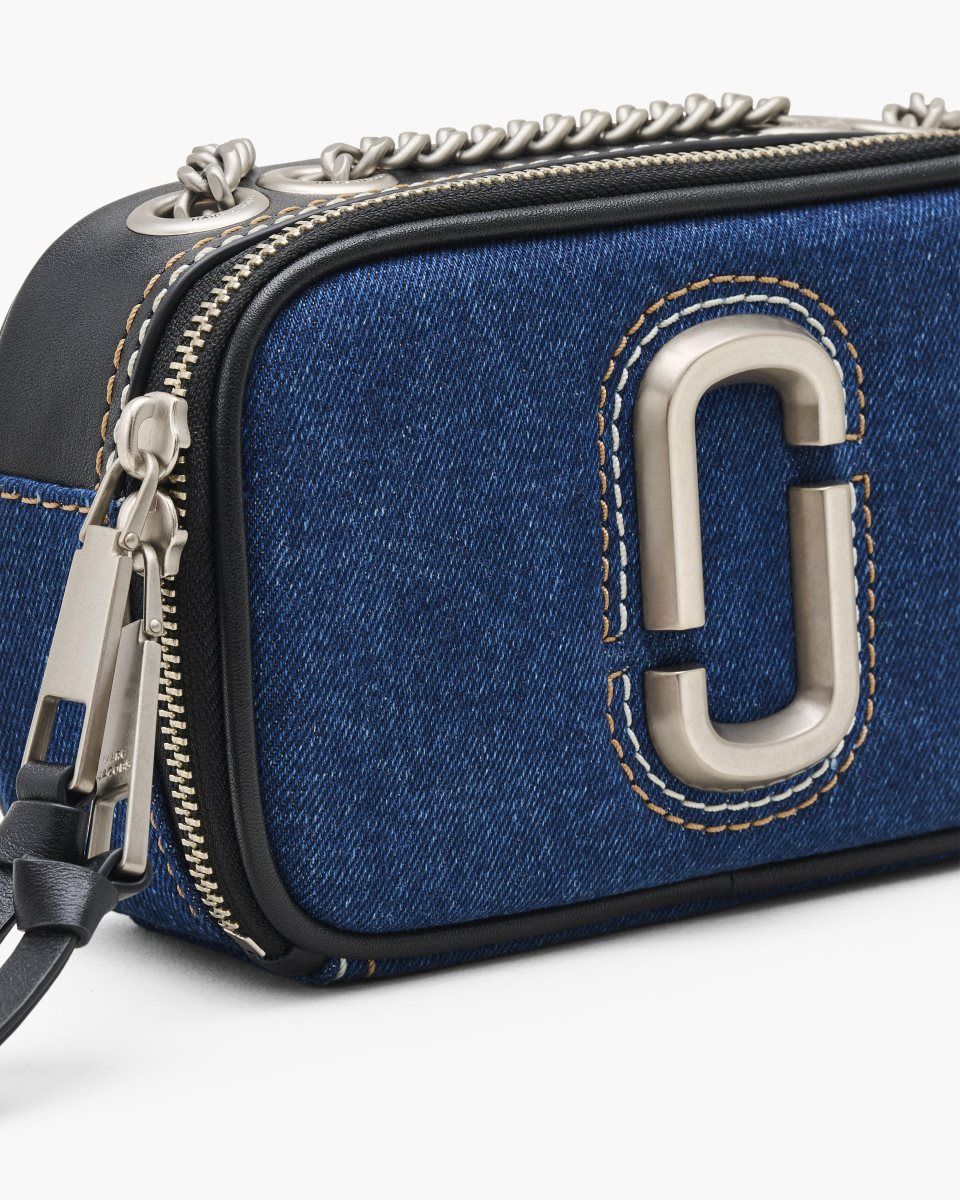 Sac Snapshot Marc Jacobs The Denim Chain Snapshot Femme Lavage Foncé | 159SVTDPA