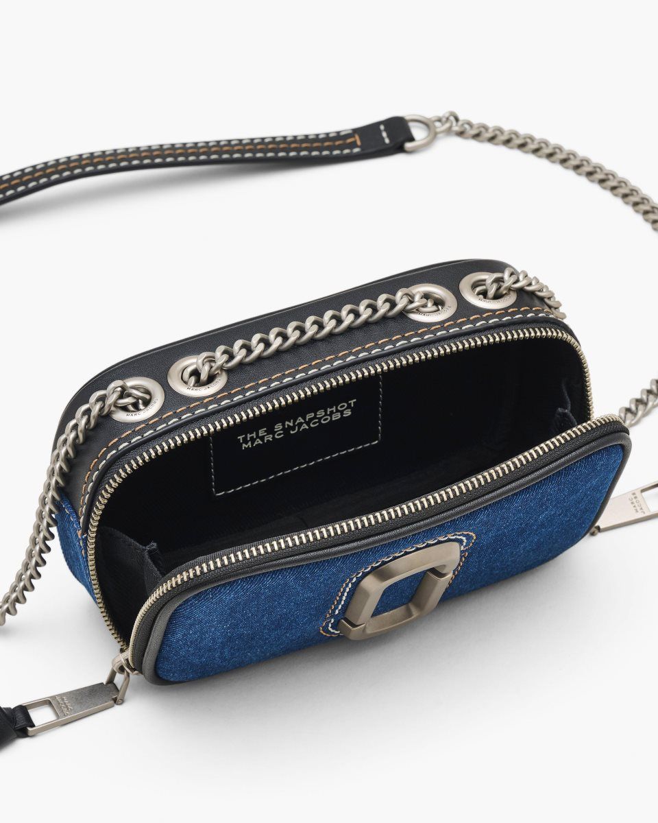 Sac Snapshot Marc Jacobs The Denim Chain Snapshot Femme Lavage Foncé | 159SVTDPA