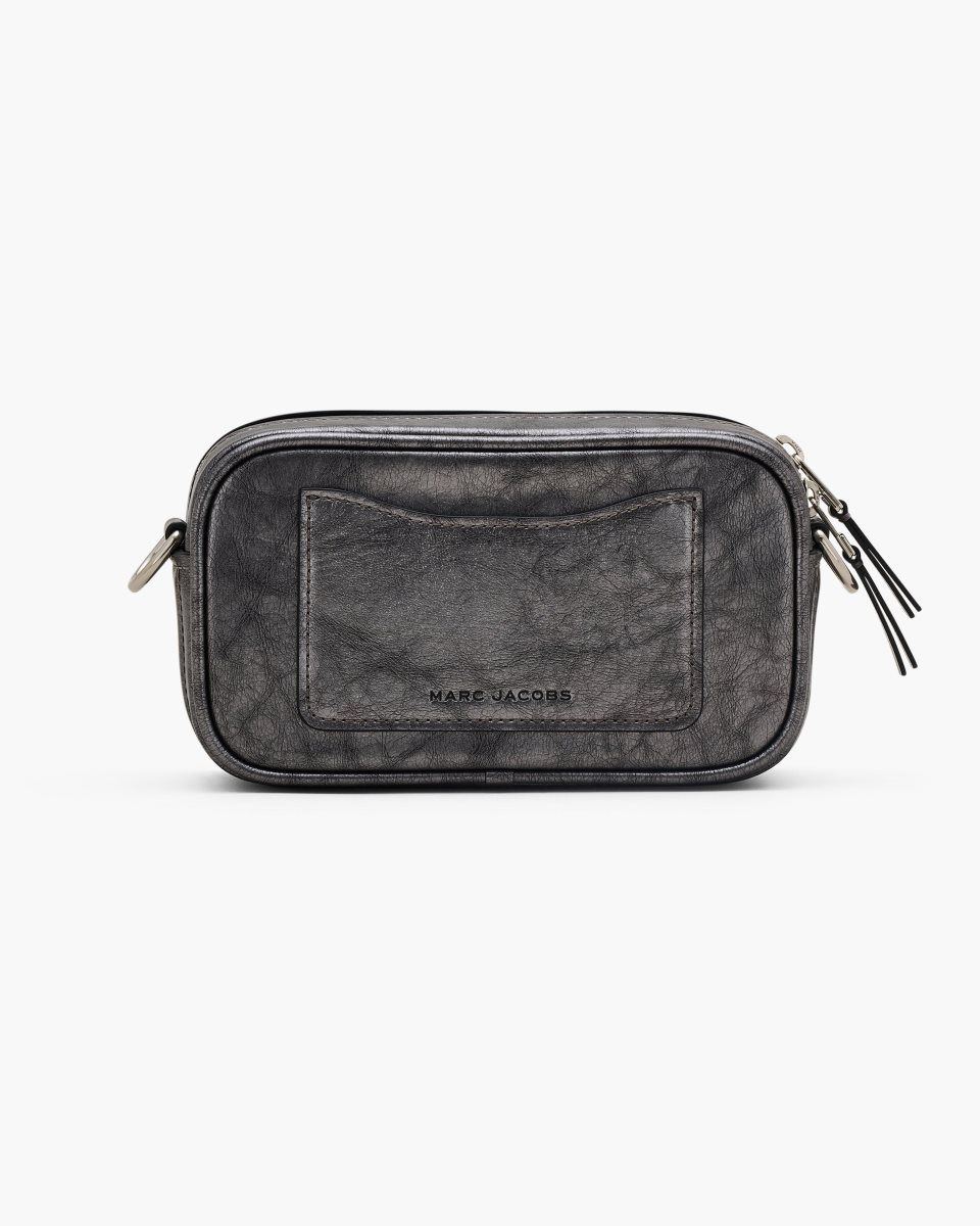 Sac Snapshot Marc Jacobs The Metallic Distressed Big Shot Femme Grise Foncé | 485KCXZMS