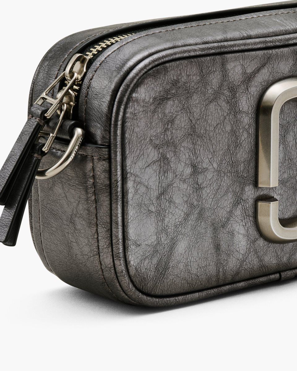 Sac Snapshot Marc Jacobs The Metallic Distressed Big Shot Femme Grise Foncé | 485KCXZMS