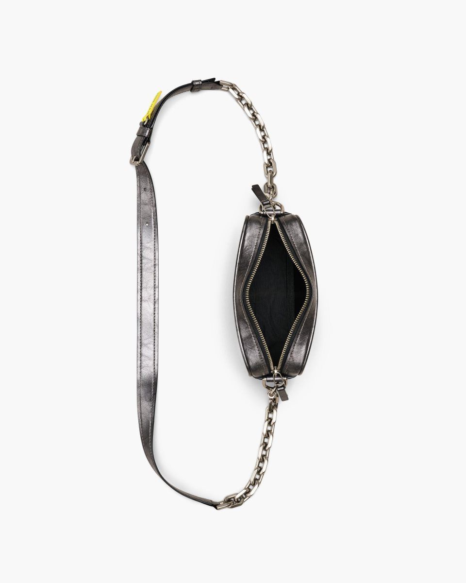 Sac Snapshot Marc Jacobs The Metallic Distressed Big Shot Femme Grise Foncé | 485KCXZMS