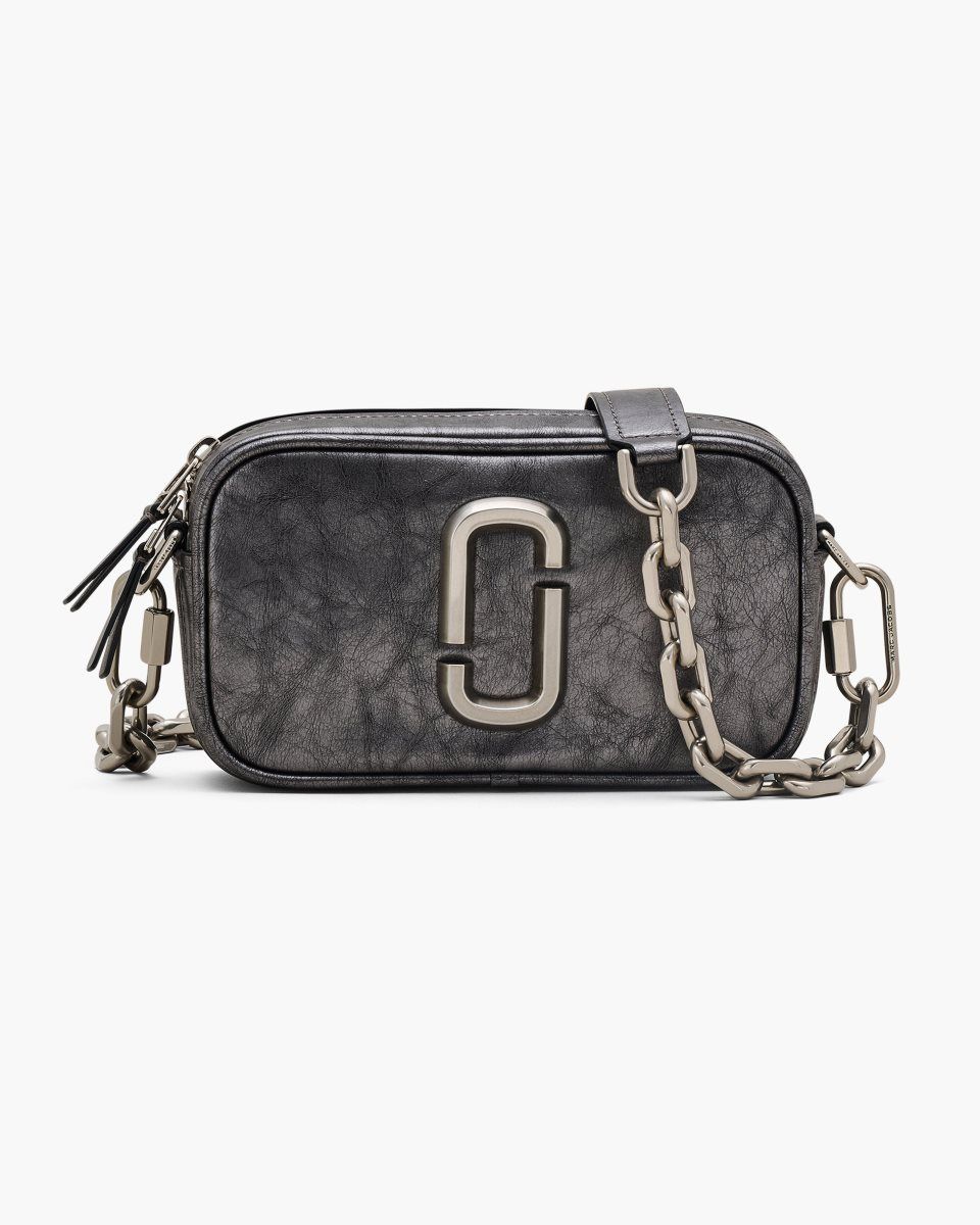 Sac Snapshot Marc Jacobs The Metallic Distressed Big Shot Femme Grise Foncé | 485KCXZMS