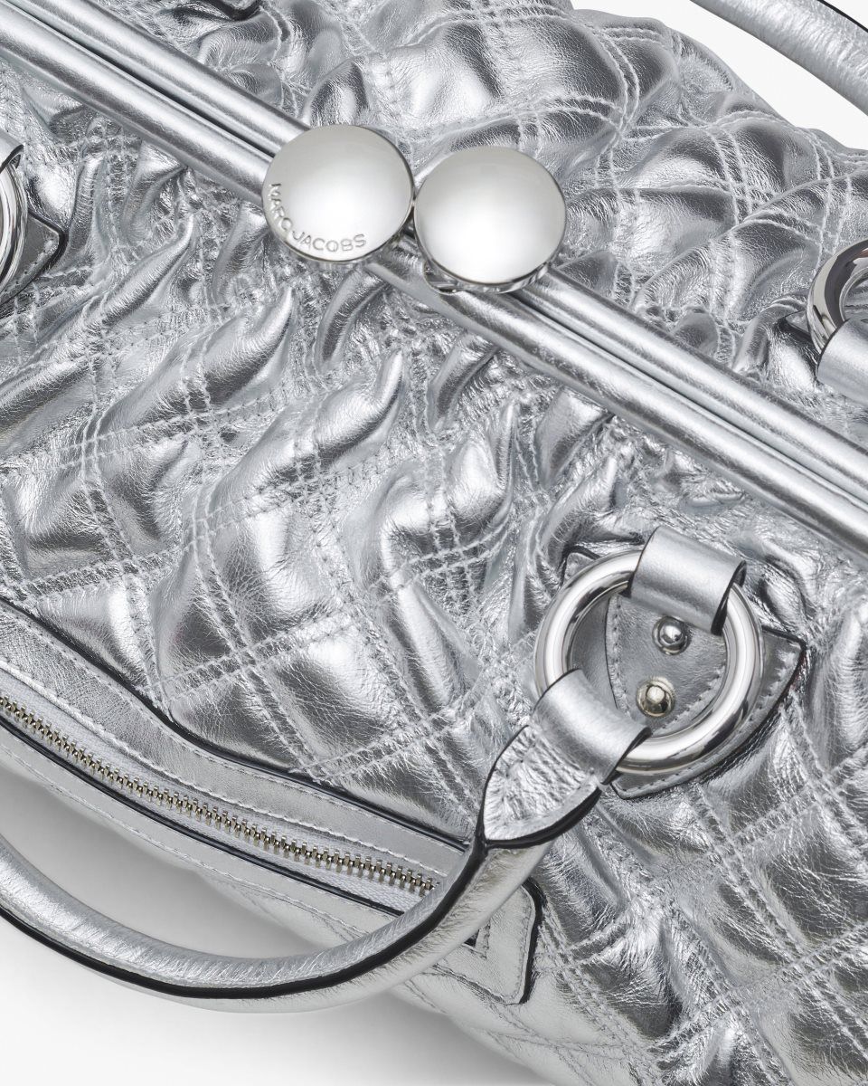 Sac a Main Marc Jacobs Re-Edition Quilted Metallic Leather Stam Bag Femme Argent | 310NEHOSC