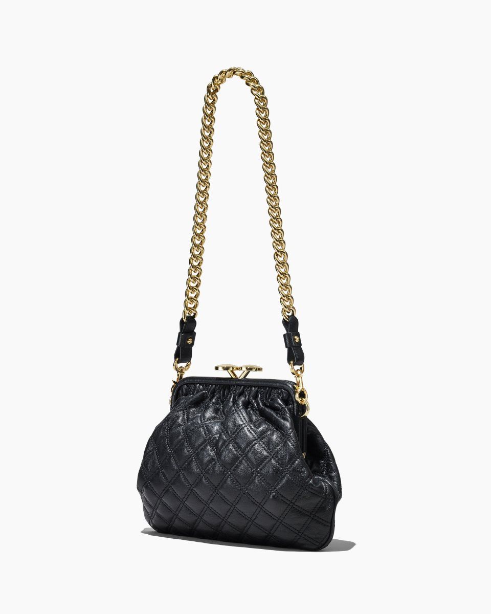 Sac a Main Marc Jacobs Re-Edition Quilted Leather Little Stam Bag Femme Noir | 351WZRNVF