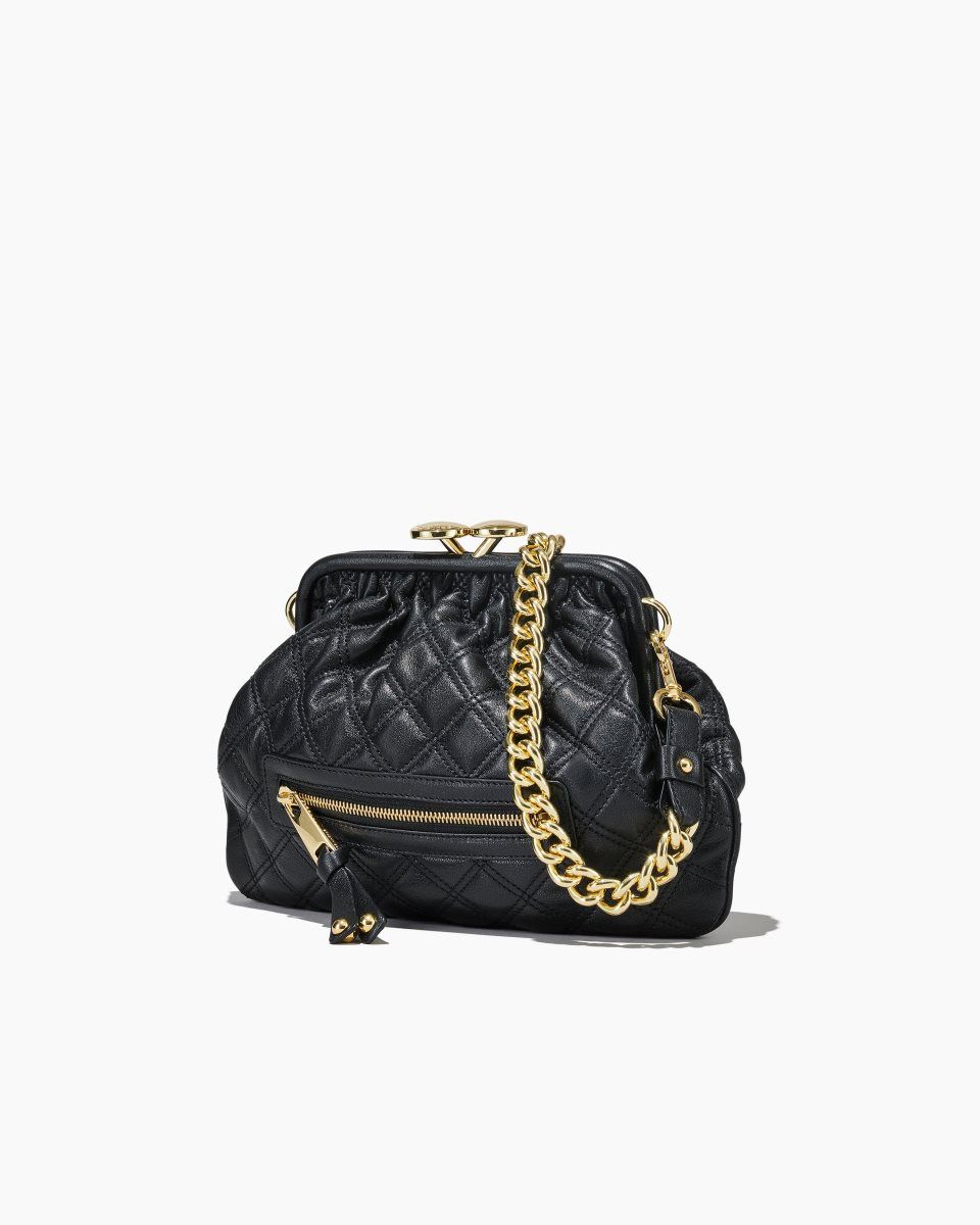 Sac a Main Marc Jacobs Re-Edition Quilted Leather Little Stam Bag Femme Noir | 351WZRNVF