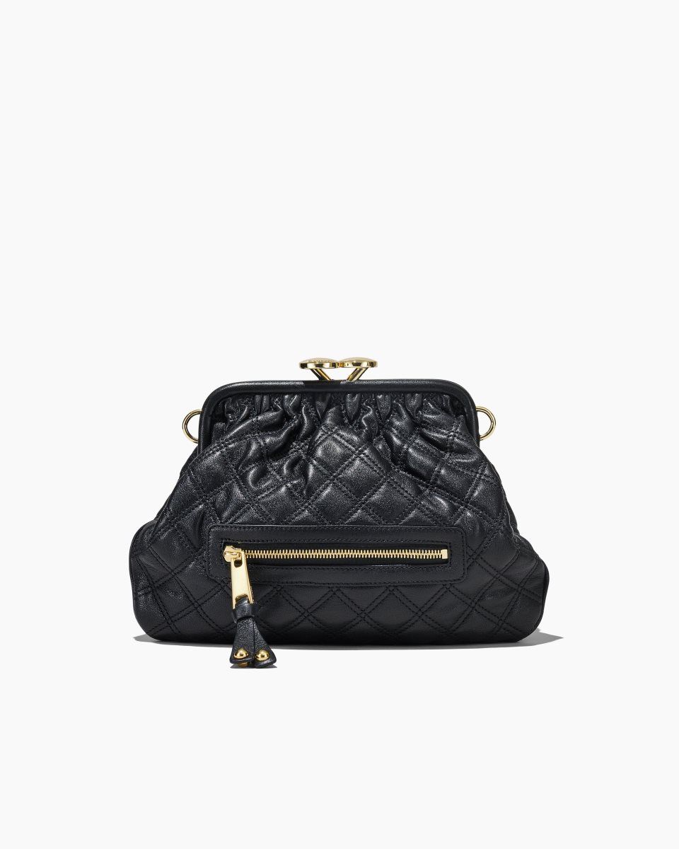 Sac a Main Marc Jacobs Re-Edition Quilted Leather Little Stam Bag Femme Noir | 351WZRNVF
