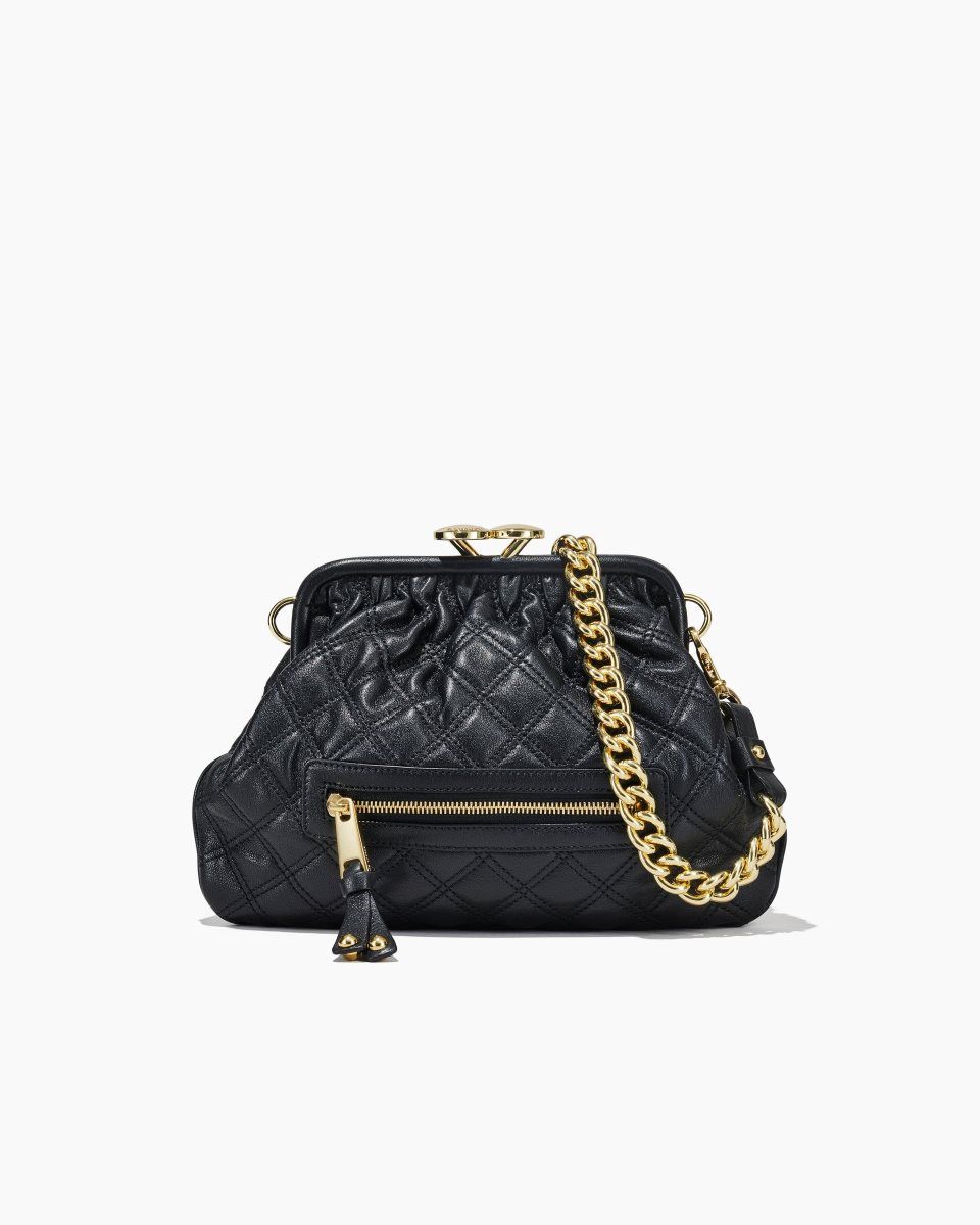 Sac a Main Marc Jacobs Re-Edition Quilted Leather Little Stam Bag Femme Noir | 351WZRNVF