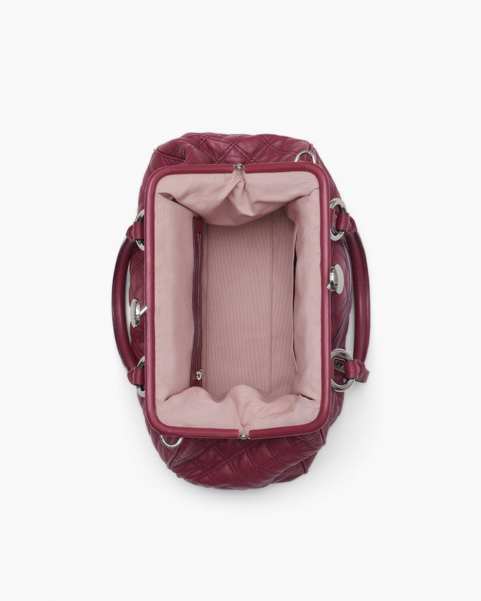 Sac a Main Marc Jacobs Re-Edition Quilted Leather Stam Bag Femme Rose | 785AMOSLH