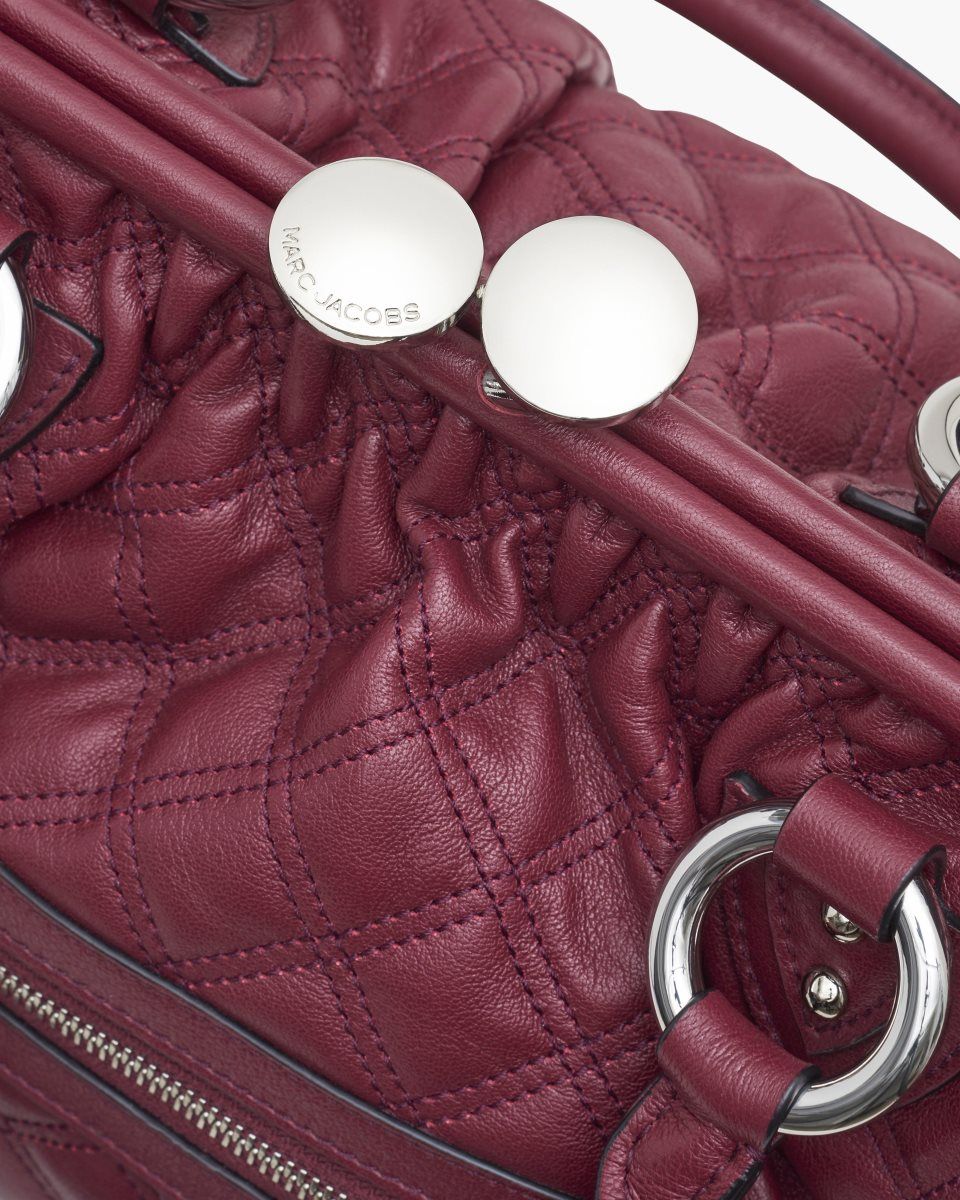 Sac a Main Marc Jacobs Re-Edition Quilted Leather Stam Bag Femme Rose | 785AMOSLH