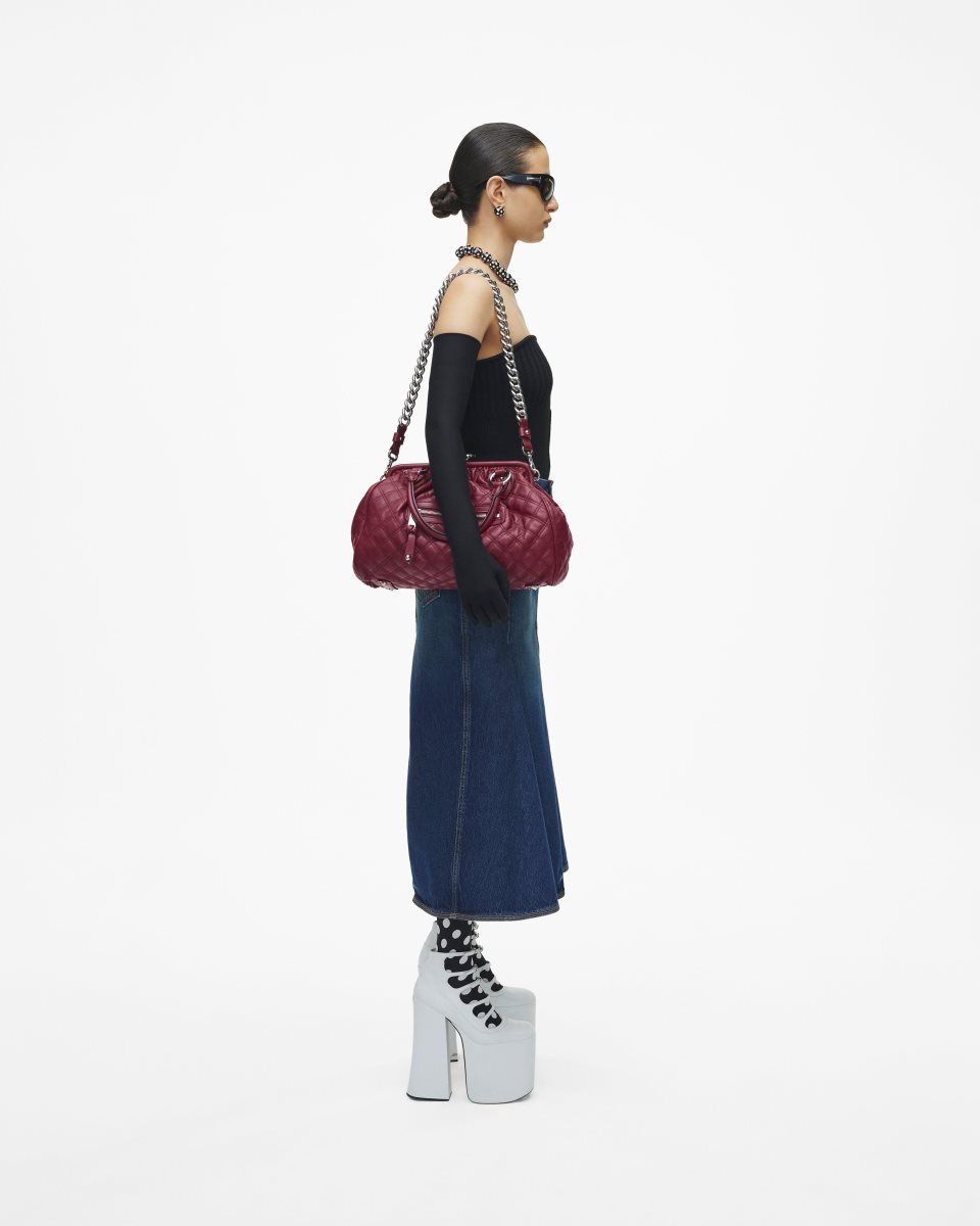 Sac a Main Marc Jacobs Re-Edition Quilted Leather Stam Bag Femme Rose | 785AMOSLH