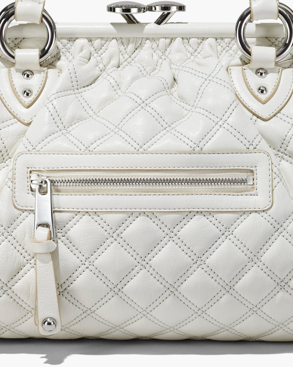 Sac a Main Marc Jacobs Re-Edition Quilted Leather Stam Bag Femme Blanche | 815OTKSEN