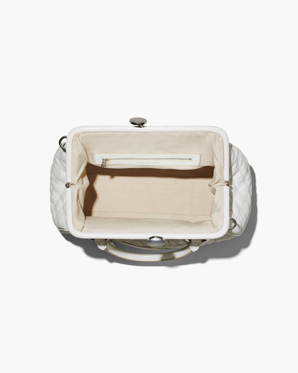 Sac a Main Marc Jacobs Re-Edition Quilted Leather Stam Bag Femme Blanche | 815OTKSEN