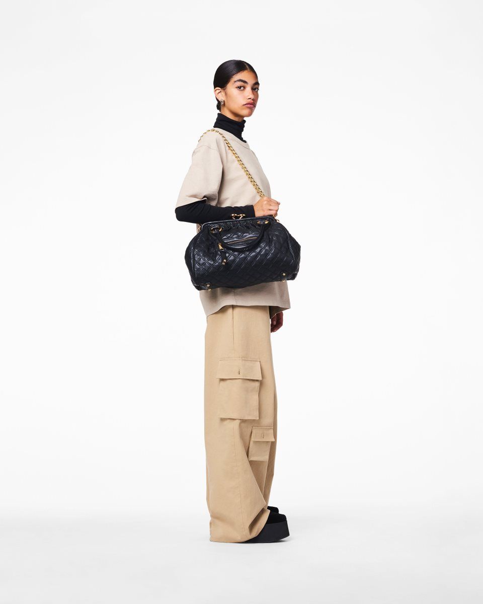 Sac a Main Marc Jacobs Re-Edition Quilted Leather Stam Bag Femme Noir | 093XYMOPU