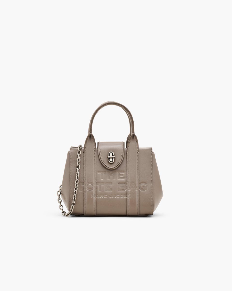 Sac a Main Marc Jacobs The Turnlock Crossbody Tote Bag Femme Cement | 309CGDBTR