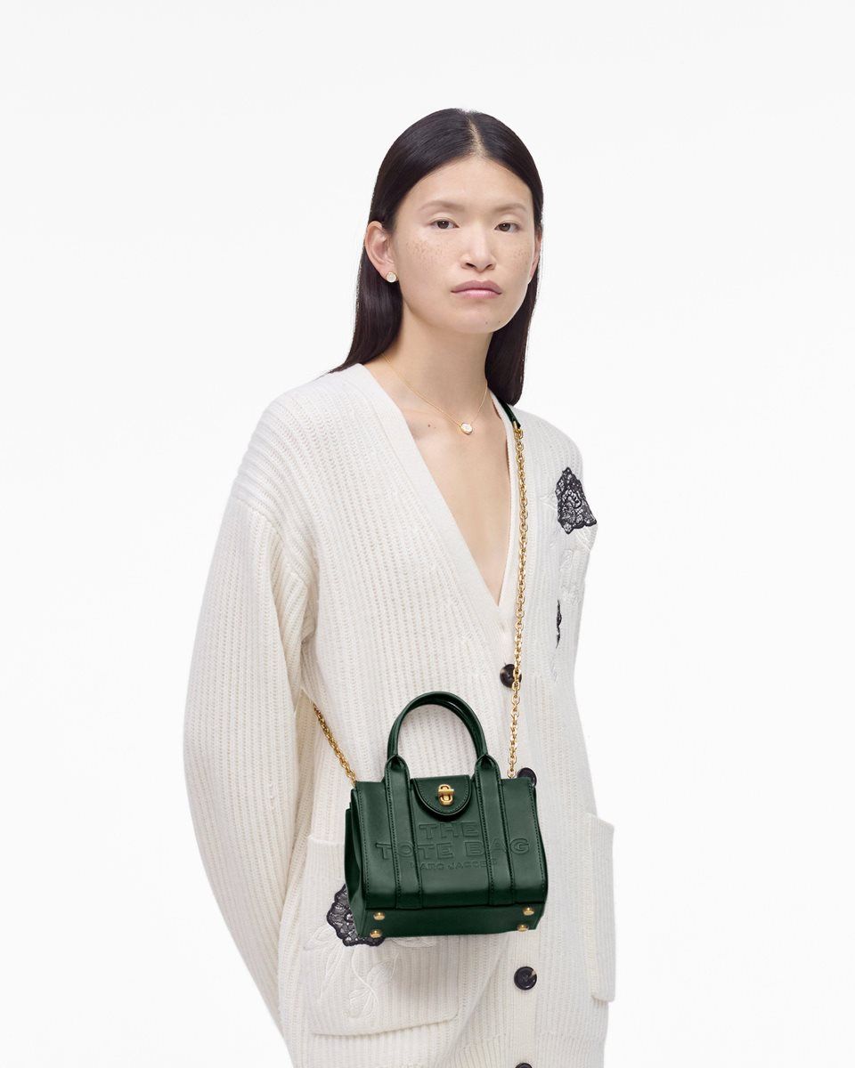 Sac a Main Marc Jacobs The Turnlock Crossbody Tote Bag Femme Vert Foncé | 960BIOLSX