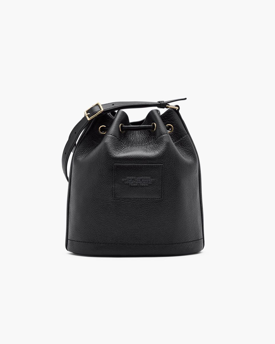 Sacs Seau Marc Jacobs The Leather Large Bucket Bag Femme Noir | 253LHAEJI