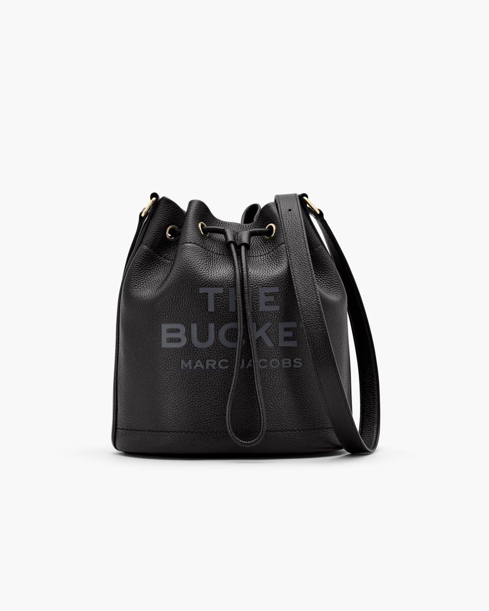 Sacs Seau Marc Jacobs The Leather Large Bucket Bag Femme Noir | 253LHAEJI