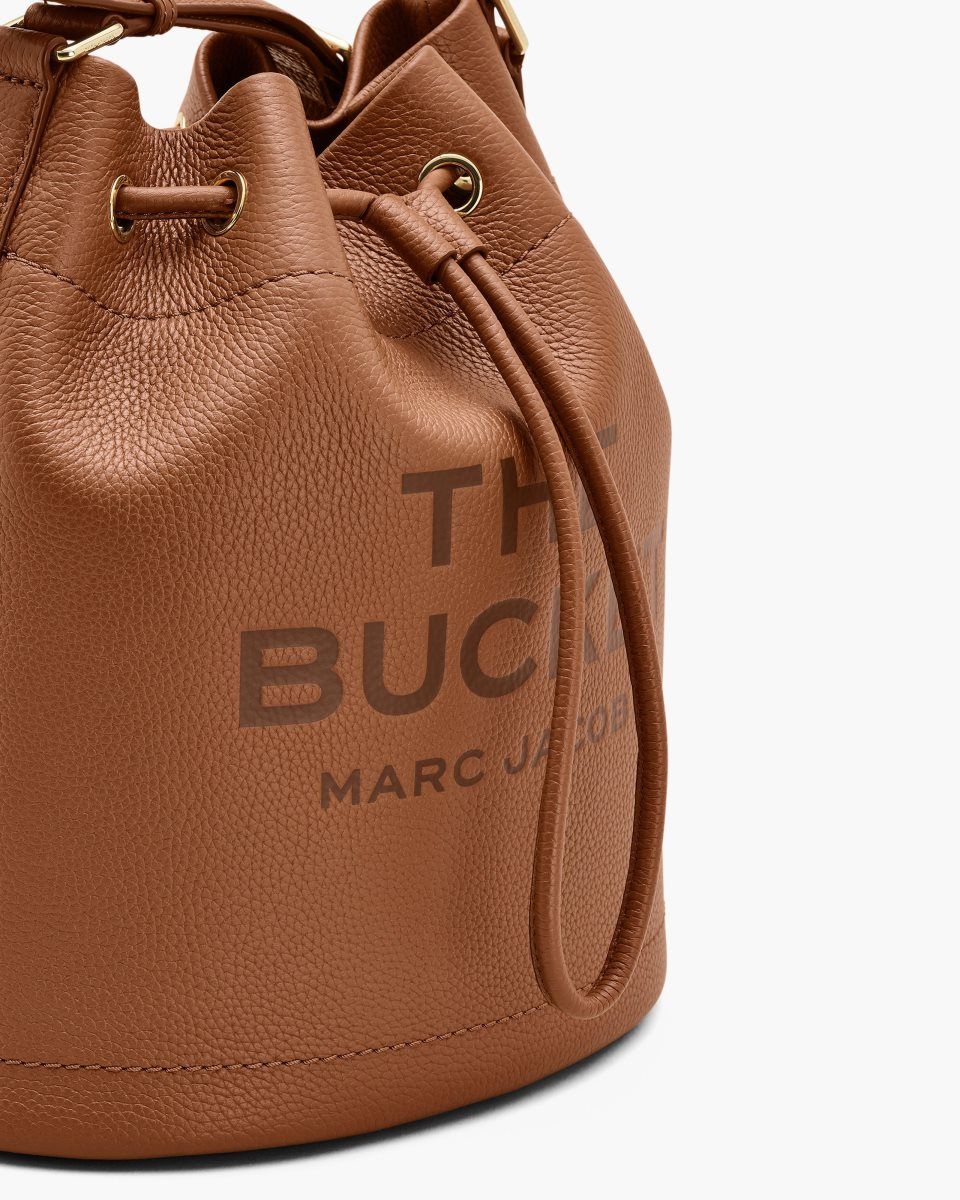 Sacs Seau Marc Jacobs The Leather Large Bucket Bag Femme Argan Oil | 921UDHQOR