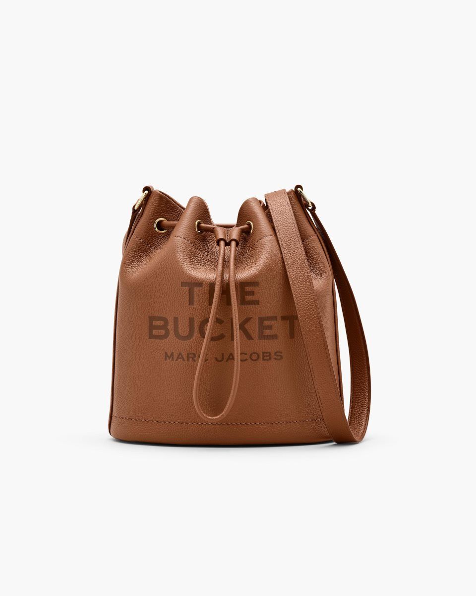 Sacs Seau Marc Jacobs The Leather Large Bucket Bag Femme Argan Oil | 921UDHQOR