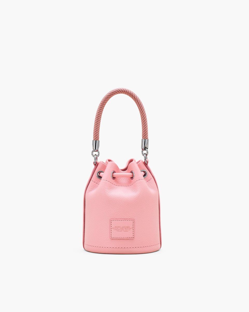 Sacs Seau Marc Jacobs The Leather Mini Bucket Bag Femme Rose | 465AFWNYO