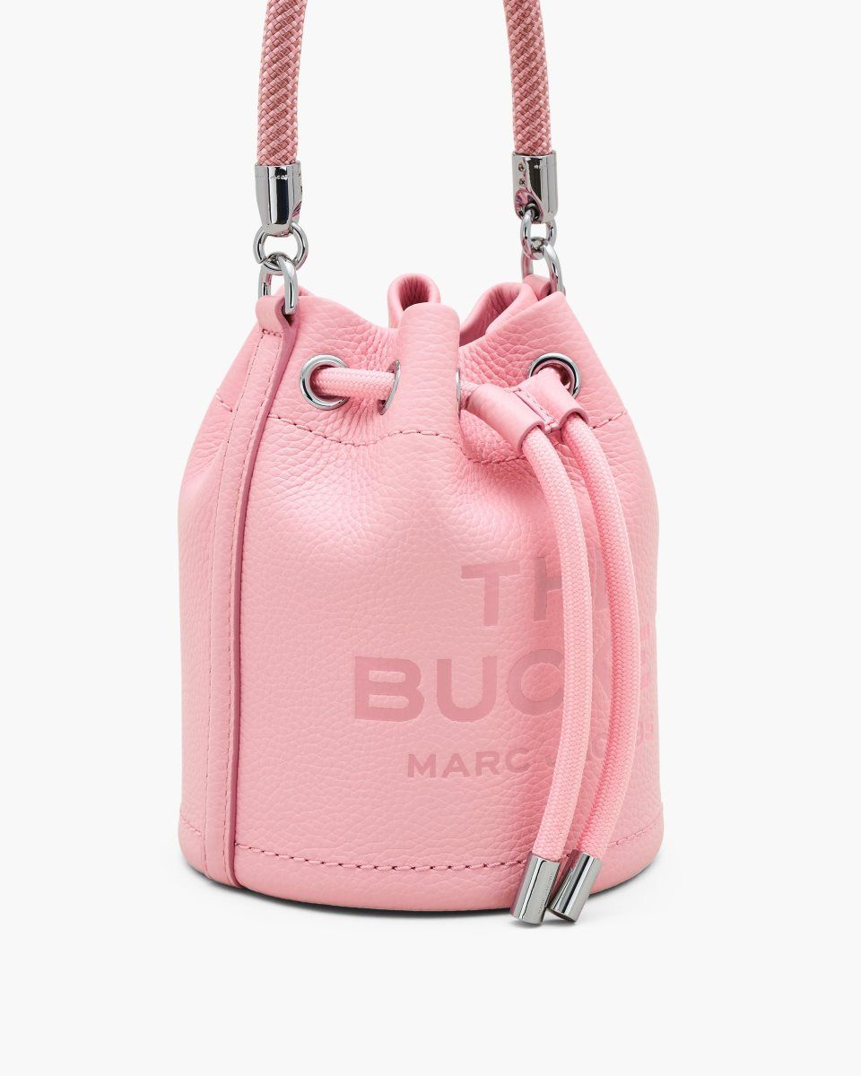 Sacs Seau Marc Jacobs The Leather Mini Bucket Bag Femme Rose | 465AFWNYO