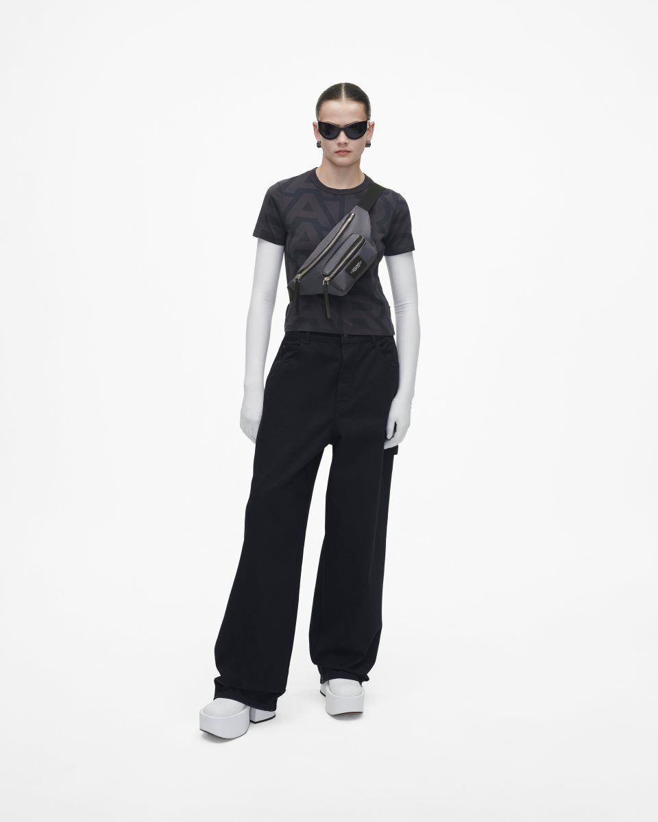 Sacs à Dos Marc Jacobs The Biker Nylon Belt Bag Femme Grise Foncé | 536PKLUHQ