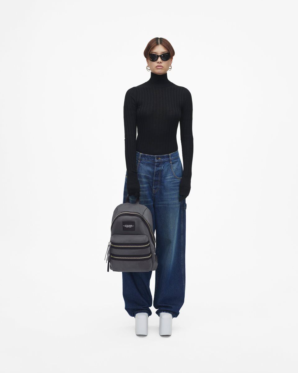 Sacs à Dos Marc Jacobs The Biker Nylon Large Backpack Femme Grise Foncé | 432LAUGSK