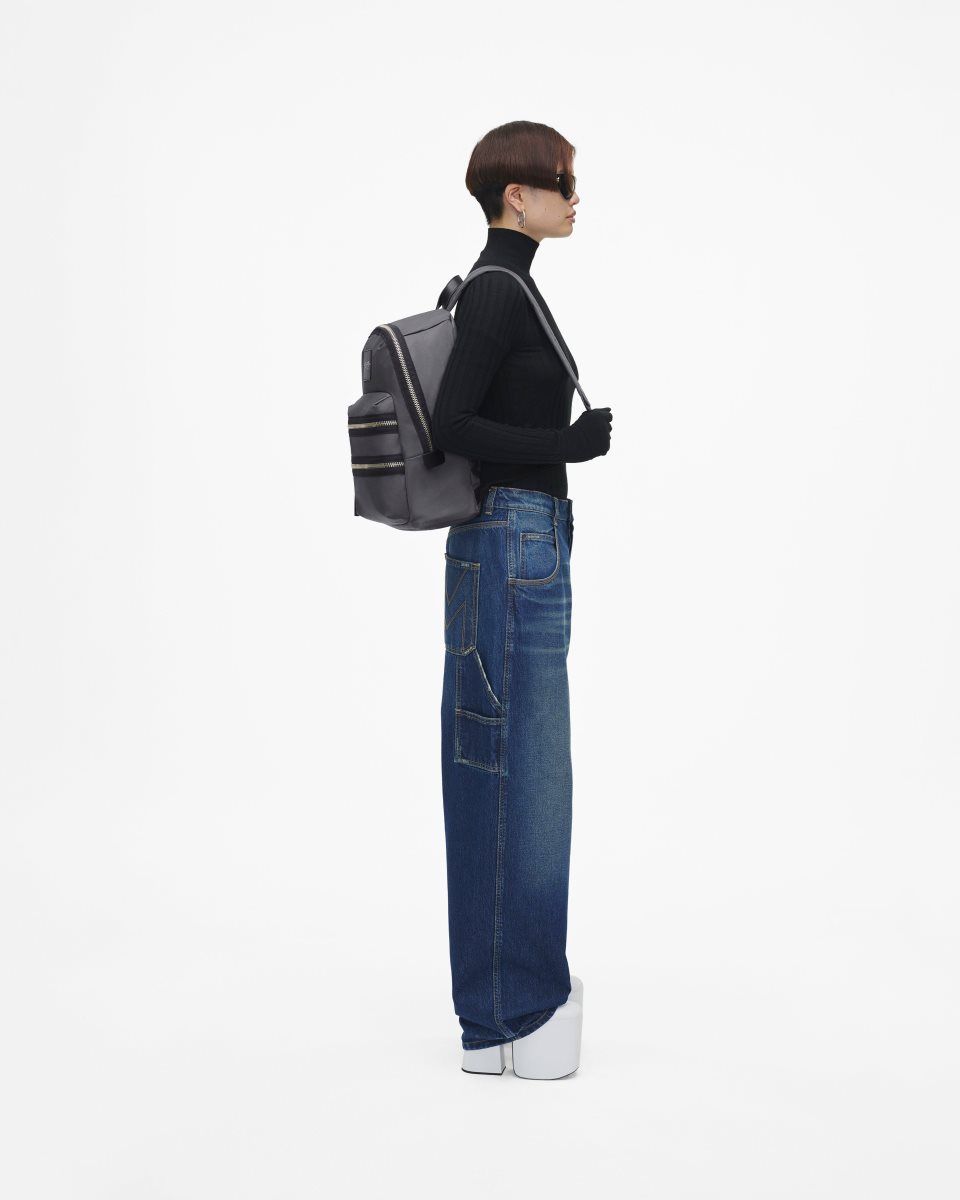Sacs à Dos Marc Jacobs The Biker Nylon Large Backpack Femme Grise Foncé | 432LAUGSK