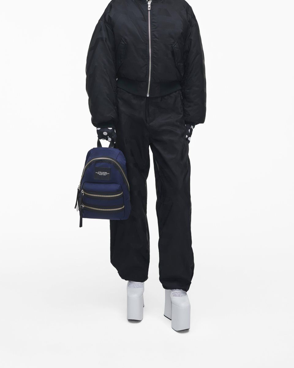 Sacs à Dos Marc Jacobs The Biker Nylon Medium Backpack Femme Bleu | 523YGXTAJ