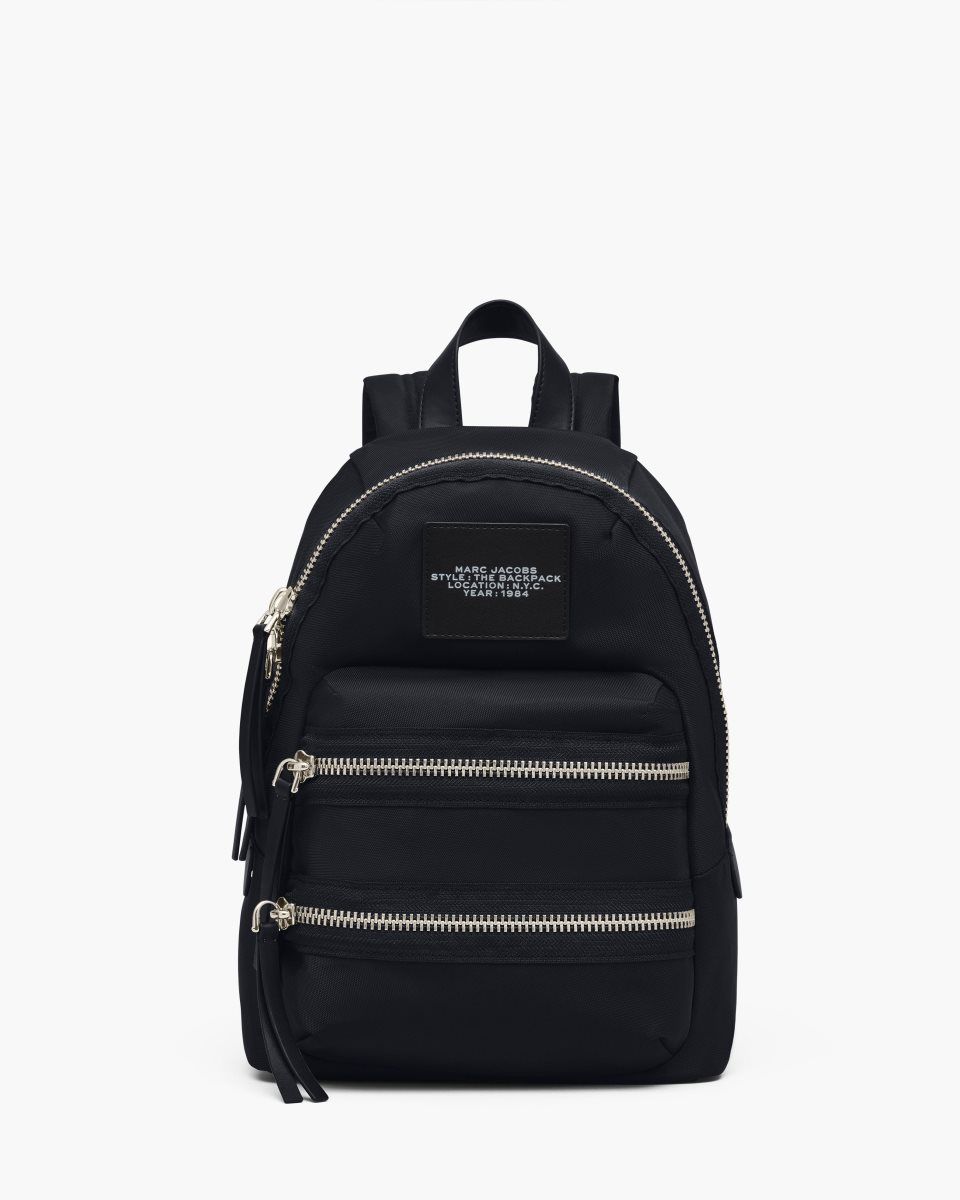 Sacs à Dos Marc Jacobs The Biker Nylon Medium Backpack Femme Noir | 982UIBRQX