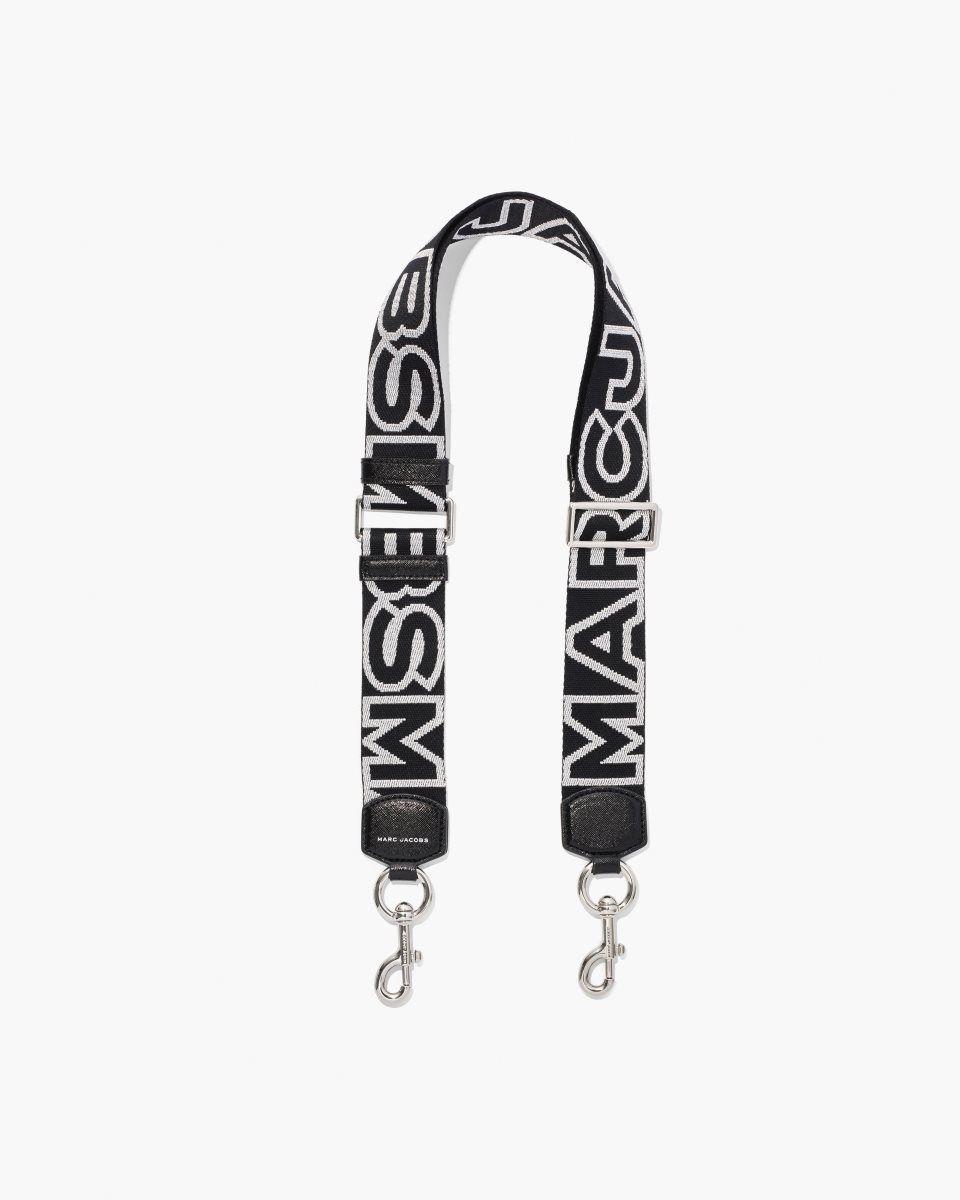 Sangle De Sac Marc Jacobs The Outline Logo Webbing Strap Femme Noir Argent | 269JKPCRO