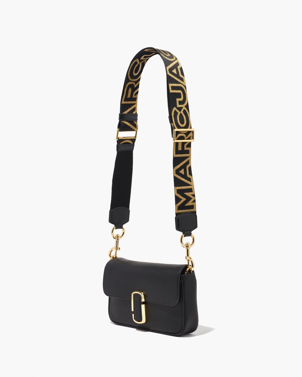 Sangle De Sac Marc Jacobs The Outline Logo Webbing Strap Femme Noir Doré | 748ZQNJKE