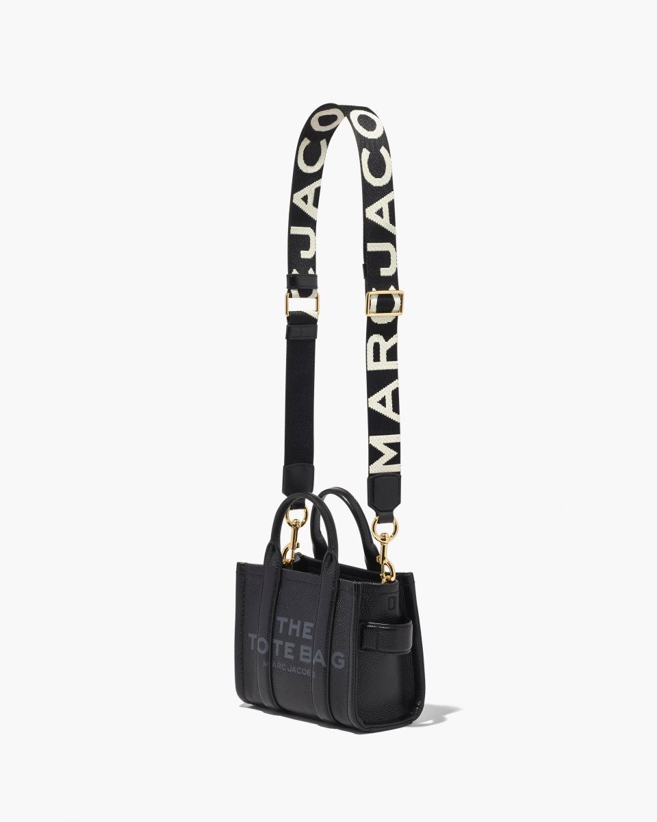 Sangle De Sac Marc Jacobs The Thin Logo Webbing Strap Femme Noir Blanche | 605ZFSXVY