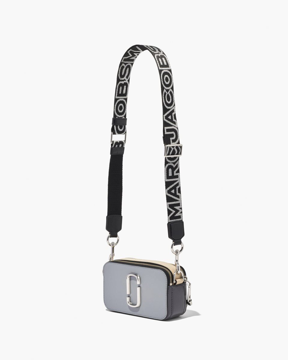 Sangle De Sac Marc Jacobs The Thin Outline Logo Webbing Strap Femme Noir Argent | 241KATXRN