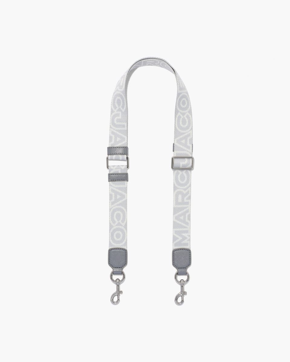 Sangle De Sac Marc Jacobs The Thin Outline Logo Webbing Strap Femme Grise Multicolore | 405KTXGVQ
