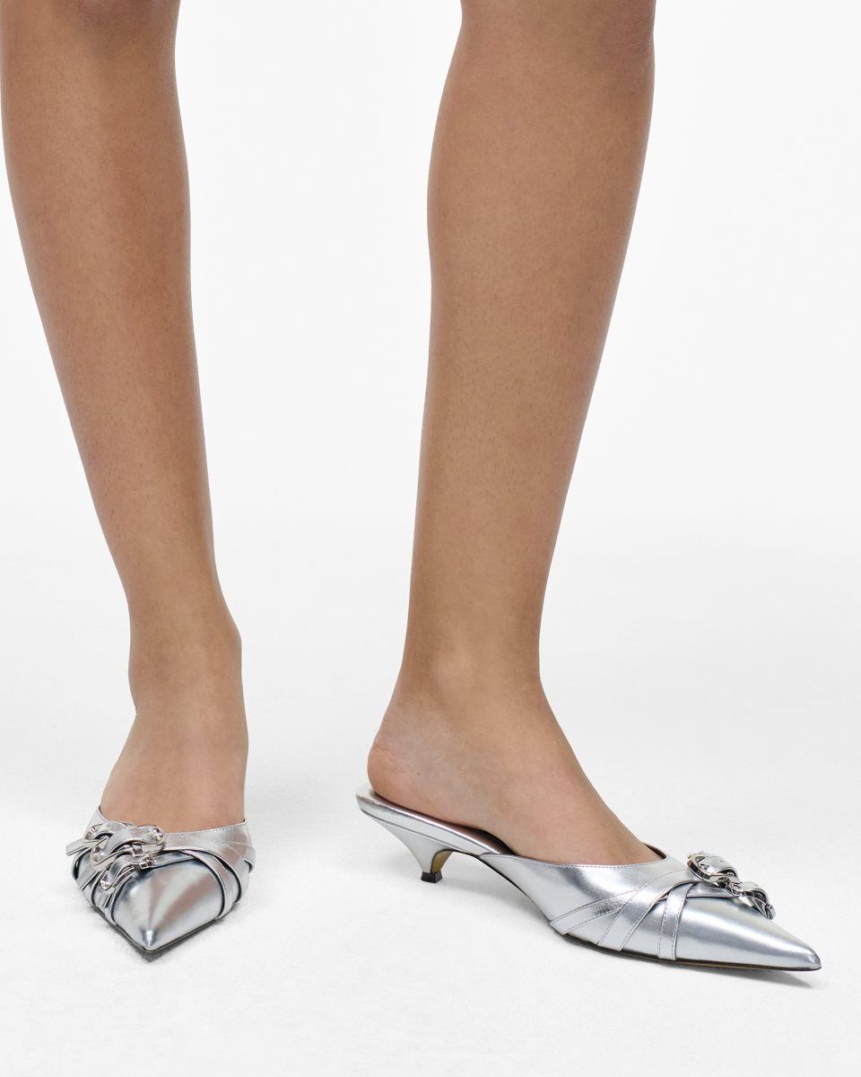 Talons Marc Jacobs The Emma Kitten Heel Femme Argent | 594QLYUAE