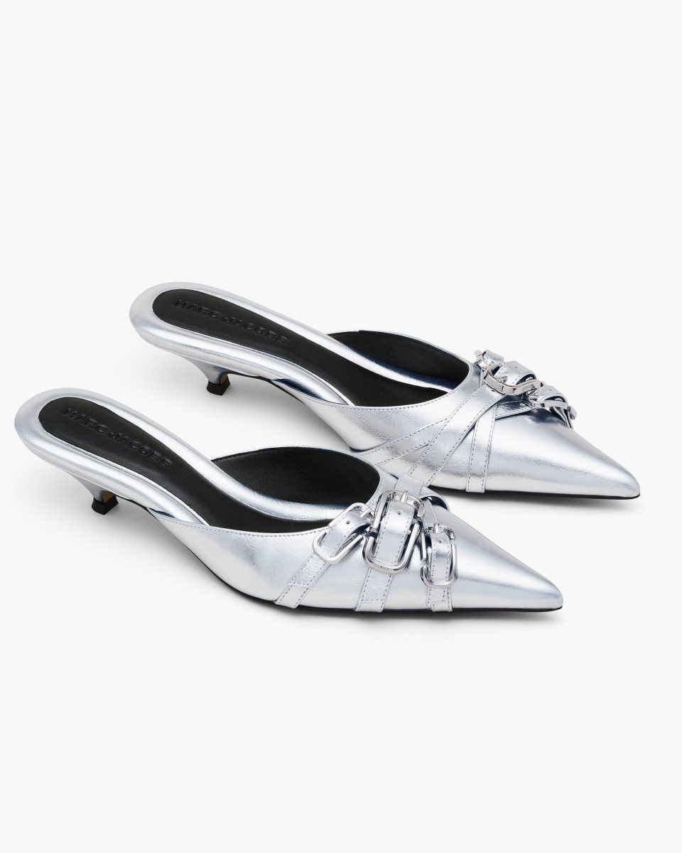 Talons Marc Jacobs The Emma Kitten Heel Femme Argent | 594QLYUAE