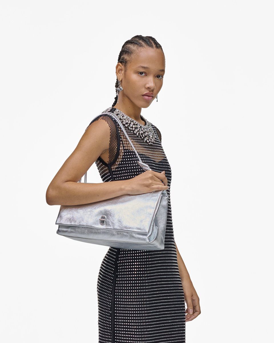 The Dual Bag Marc Jacobs The Metallic Large Dual Bag Femme Argent | 805GNXVUZ