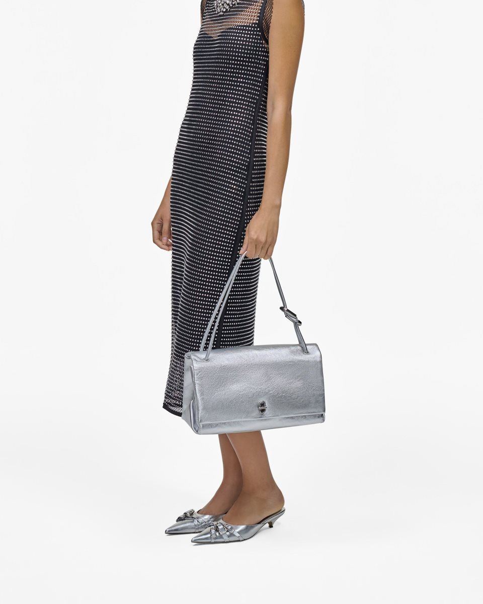 The Dual Bag Marc Jacobs The Metallic Large Dual Bag Femme Argent | 805GNXVUZ
